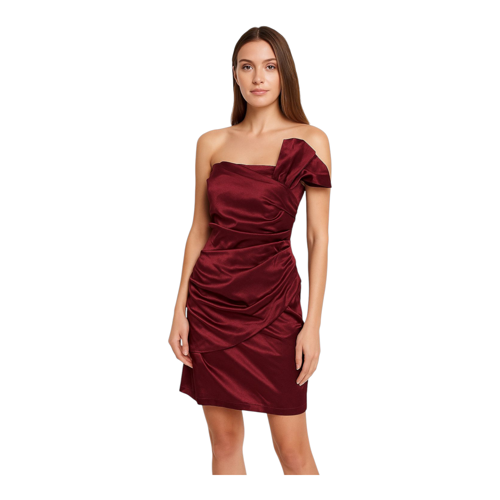 boohoo red midi dress Women's Plus Belted Crepe Midi Dress, Flame Red